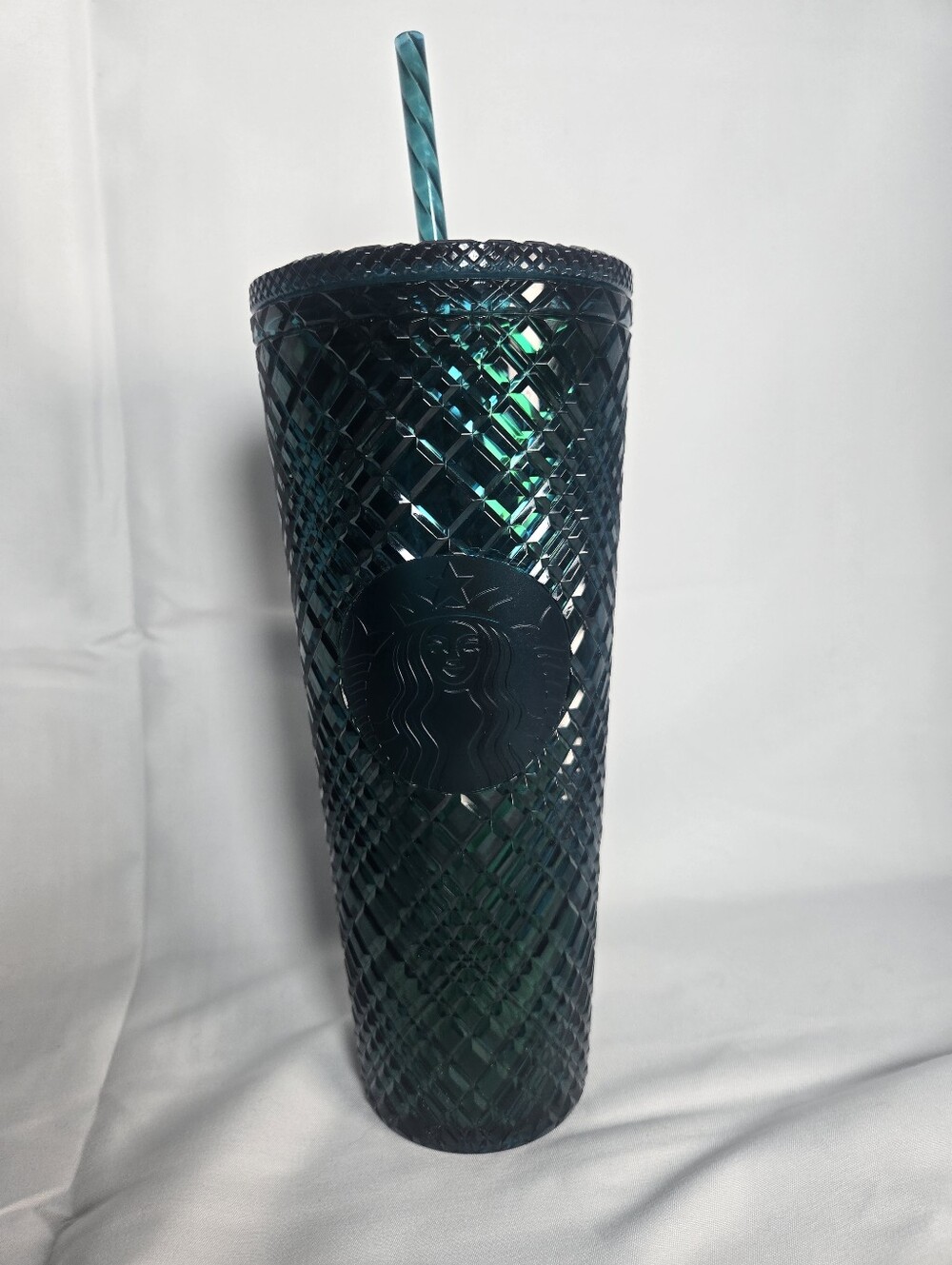 Starbucks 2021 Holiday Emerald Green Jeweled Grid Tumbler (Venti 24 oz)
